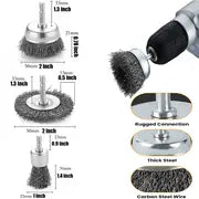 3pcs Wire Brush Wheel Cup Brush Set, Wire Brush For Drill 1/4 Inch Hex Shank 0.012 Inch Coarse Carbon Steel Crimped Wire Wheel For Cleaning Rust, Stripping And Abrasive, For Drill Attachment