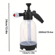 1pc 67.63oz Hand-pressed Foam Sprayer, Car Wash Spray Bottle, Pneumatic Sprayer, Car Cleaning Tool, Gardening Spray Bottle, Air Pump Watering Bottle, Disinfection Water Bottle For Restaurant/ Commercial