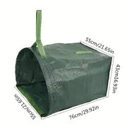 1pc Gardening Container, Large Capacity Carry-on Garden Leaf Bag, Green Leaf Garbage Bag, Toy Storage Bag