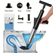 Drain Cleaner, Unclog Your Toilet Instantly with this 1 Set 5-Head High-Pressure Power Dredger!