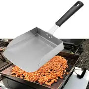 1pc Stainless Steel Griddle Food Mover Burger Food Shovel Grill Spatula Great For Stir Fry And Move Food, 15"