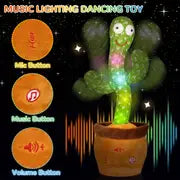 1pc Dancing Cactus Twisting Singing Lighting Learning Tongue Talking Enchanting Plush Toys For Christmas Birthday Gift