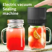 1pc Electric Vacuum Sealing Machine Kit, Used For Food Vacuum Preserver, Integrated Mason Jar Sealing Machine With LED Screen, Wide Regular Mouth Mason Jar Sealing Machine Includes 10 Jar Lids - Black