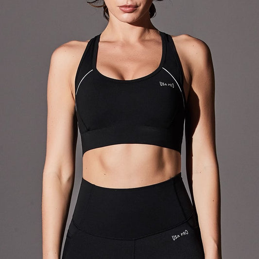 High intensity large size sports underwear women's shockproof running vest bra fitness yoga big breast shock absorption professional training