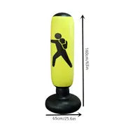 Inflatable Free-Standing Fitness Punching Bag - Heavy Duty Kick Target Stand Tower Bag for Adults and Kids - Freestanding Tumbler Column Sandbag for Fitness and Sport Play