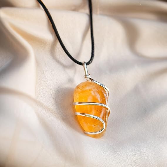 Citrine neCitrine necklace, handmade and ethically sourced rough stone necklace with citrine pendant gemstone