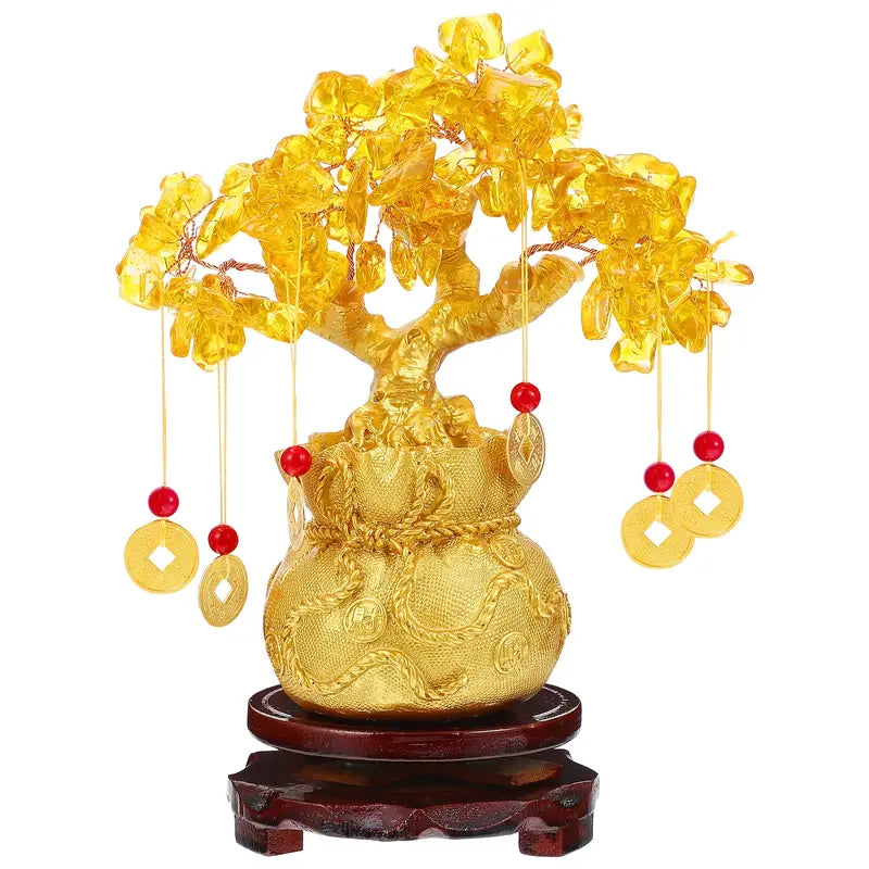 Money Tree Chinese Feng Shui Golden Fortune Tree Feng Shui Tree Bonsai Style Decoration For Luck And Wealth Feng Shui