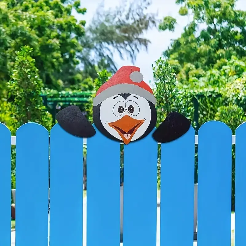 Spread Holiday Cheer With This Adorable Santa Claus Fence Peeker Decoration!