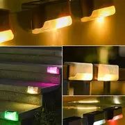 Light Up Your Outdoor Space with 4pcs Solar Deck Lights - Perfect for Stairs, Steps, Yards, Patios & Pathways!