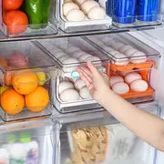 Rolling Slide Food Fridge Drawer Double-layer Egg Tray Container, Refrigerator Organization Household Kitchen Accessories