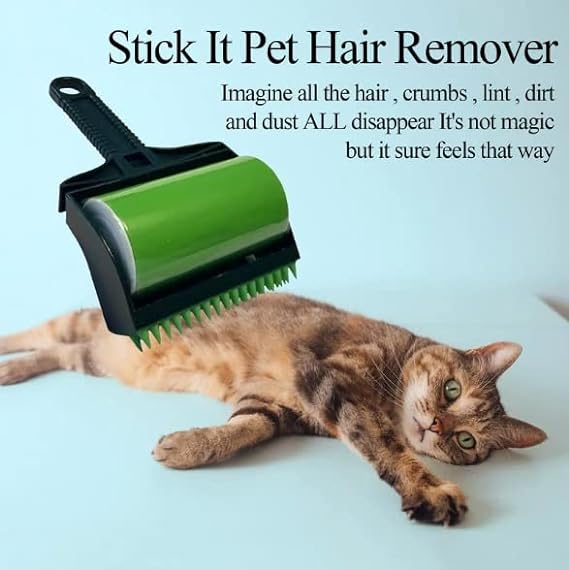 Pet hair remover: hand-held stick fluff roller, pet hair remover, dog hair roller, pet hair roller, reusable washable viscous fluff roller, suitable for pet hair, clothes, car seats