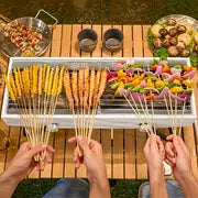 1pc, Outdoor Barbecue Grill Rack, Charcoal Grills, Barbecue Stove, Outdoor Portable Barbecue Grill, Picnic Charcoal Barbecue Grill Rack, Camping Barbecue Stove With Baking Net And Storage Bag, BBQ Accessories, Grill Accessories