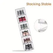 6pcs Shoe Box With Magnetic Door, Plastic Shoes Storage Box, Shoe Collection Display Container, Household Space Saving Storage Organizer For Bedroom, Bathroom, Office, Entryway, Hallway, Closet, Wardrobe, Home, Dorm