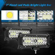 Led Light Bar 2pcs 7 Inch 240W 24000lm Led Pods Lights