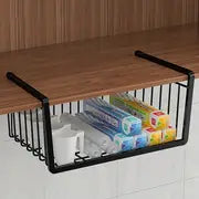 Under Hanging Basket Rack For Maximizing Storage Space Metal Under Shelf Hanging Storage Basket For Home, Desktops And Wardrobe