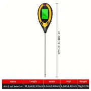 1pc 4-in-1 soil survey instrument, Electronic Soil Detector, PH Tester, Light Meter, Acid And Alkali Detection