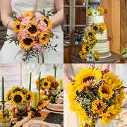 12pcs, Artificial Sunflower Flowers, Long Stem Silk, Fake Sunflowers Decoration, Premium Oxidation Resistance Artificial Flower, Wedding Bridal Shower Engagement Bachelor Birthday Party Supplies, Holiday Accessory