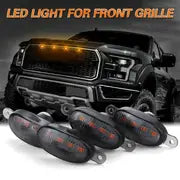 4pcs Smoked Lens Amber Car Light, LED Front Grille Running Lights For Modify Off-road Vehicles