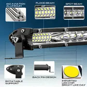 Slim 20" Inch LED Light Bar Off Road White Yellow Spot Flood Beam LED Work Light Bar For Car Atv Truck Suv Utv Driving Fog Light