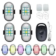 2pcs 9LED Highlight Strobe Lights With Remote & Sound Control - Universal For Cars, Motorcycles & Aircraft!