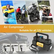 MESHUBA Tire Inflator Portable Air Compressor, 150PSI Air Pump For Car Tires With Digital Pressure Gauge For Car Bike Motor Ball, Yellow
