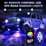 Rock Lights For Trucks, 4/6/8/10 Pods RGB LED Rock Lights With APP/Remote Control & Music Mode, For Pickup Off Road Jeep RZR SUV ATV UTV Car