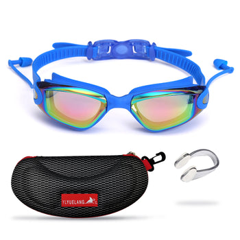 YLYUELANG Swimming Goggles for Adult Men Women Earplug Design No Leaking Anti-Fog UV Protection Swim Goggles for Youth