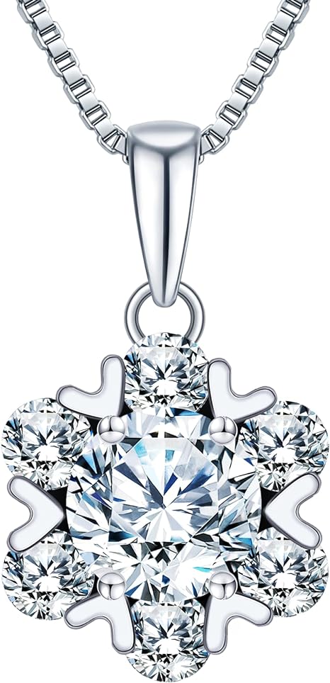 Ladies diamond pendant necklace, gift for wife, girlfriend and mother, 1-3 carat Moissan diamond D color (VVS1) pendant necklace, anniversary eternal jewelry gift for wife, birthday gift for lady, wife and girl