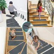 15pcs Carpet Stair Treads, Anti-Slip Indoor Rug, 17.7" X 7.4" Non-Slip Rug For Wooden Step Stairs, Anti-Slip Safe For Pets