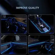 19.69 Feet Car LED Strip Light, RGB Interior Car Ambient Lights, 5-In-1 With 236.22 Inches Multicolor Dash Ambient Interior Lighting Kits, Music Mode Sound Active And Mobile APP Wireless Control,Compatible With All Car Models.