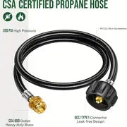 1pc, 4 Feet Propane Adapter Hose, 1 Lb To 20 Lb Converter Replacement For QCC1/Type1 Tank Connects 1 LB Bulk, Portable Appliance To 20 Lb Propane Tank - Certified, Kitchen Accessaries, BBQ Accessaries