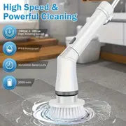 Set, Electric Cleaning Brush, Electric Spin Scrubber, Long Handle Scrubber, Bathtub Tile Scrubber With 6 Replaceable Brush Heads, 90-120Min Running Time Full Floor Bathroom Scrubber, 240/320RPM Cordless Power Scrubber, USB-C Charging Line Rotary