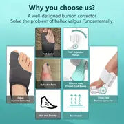 1pc Bunion Corrector For Women Men Big Toe, Adjustable Knob Bunion Splint For Bunion Relief, Orthopedic Toe Straightener With Anti-slip Heel Strap, Suitable For Left And Right Feet, Only Fit Night/home Use, Long-term Use And Replace Regularly