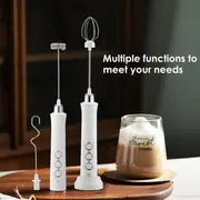 1pc Rechargeable 3-in-1 Electric Milk Frother, Foam Maker, Egg Whisk, and Blender - Portable Cappuccino and Coffee Mixer for Kitchen Supplies