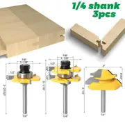 1/4'' Shank Tongue And Groove Router Bit Tool Set 1/4'' Shank With 45° Lock Miter Bit