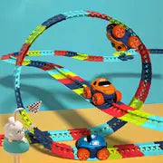 Kids Track Cars For Boys, Flexible Track With LED Light-Up Race Car Set, Anti-gravity Assembled Track Car Birthday Gifts For Kids Christmas, Halloween, Thanksgiving Gift
