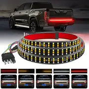 1pcs 60 Inch Truck Tail Door Light Strip, Three Row Car LED Light Strip, 5 Functions, No Drilling Installation