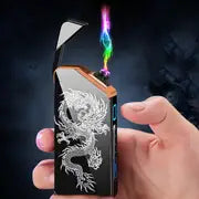 Delicate Gift Idea: Windproof Dual Arc Lighter With Plasma Flameless USB Electric Lighter & LED Power Display