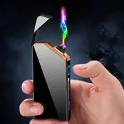 Delicate Gift Idea: Windproof Dual Arc Lighter With Plasma Flameless USB Electric Lighter & LED Power Display