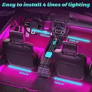 Brighten Up Your Car with 48RGB LED Lights - App Controlled, USB Powered, and Music Synced!