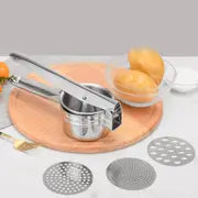 Set, Potato Ricers, Heavy Duty Stainless Steel Potato Masher, Press And Mash Kitchen Utensil, Garlic Presser, For Vegetable, Fruit, Kitchen Gadgets, Kitchen Stuff, Kitchen Accessories, Home Kitchen Items