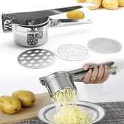 Set, Potato Ricers, Heavy Duty Stainless Steel Potato Masher, Press And Mash Kitchen Utensil, Garlic Presser, For Vegetable, Fruit, Kitchen Gadgets, Kitchen Stuff, Kitchen Accessories, Home Kitchen Items