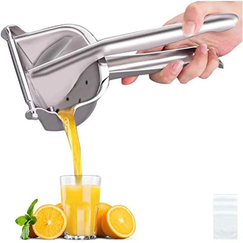 Freshly Squeezed Juice at Home: 1pc Manual Juicer with Large Capacity Stainless Steel Citrus Press for Pomegranate, Orange, Watermelon, Grape Juice - Preserve Nutrients for Healthy Homemade Juice!