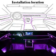 Car Led Strip Lights,Interior Lights,RGB 5 In 1 Ambient Lighting Kit,Led Light Bar For Car With Music Sync Function,USB Neon Light Accessories