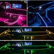 Car Led Strip Lights,Interior Lights,RGB 5 In 1 Ambient Lighting Kit,Led Light Bar For Car With Music Sync Function,USB Neon Light Accessories