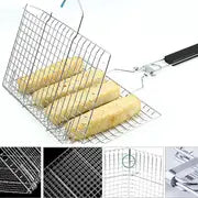 Upgrade Your BBQ Game with This Large Capacity Folding Stainless Steel Barbecue Mesh Basket!