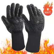 1pc, 1472°F Heat Resistant Gloves, BBQ Fireproof Gloves, Grill Cut-Resistant Gloves , Non-Slip Silicone Oven Gloves, Kitchen Safe Cooking Gloves For Oven Mitt, BBQ Tools, BBQ Accessories, Grill Accessories, School Supplies, Back To School