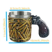 1pc, Stainless Steel Bullet Pattern Beer Mug - Perfect for Summer and Winter Drinks, Coffee, and Water - Ideal Gift for Birthdays and Home Kitchen Use