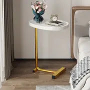 1pc White Black Golden Small Coffee Tabl,e Coffee Table Corner Table, Simple Bedside Table, Simple Living Room Bedroom Garden Decoration, Space Saver