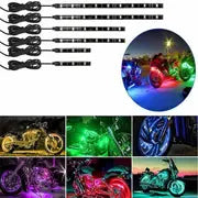 Upgrade Your Motorcycle with 12-Motor LED Strip Lights - Multi-Color Accent Glow Neon Lighting!